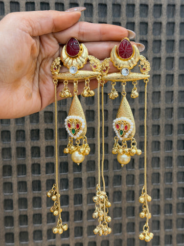 Tavisha Long Brass Drape Earrings