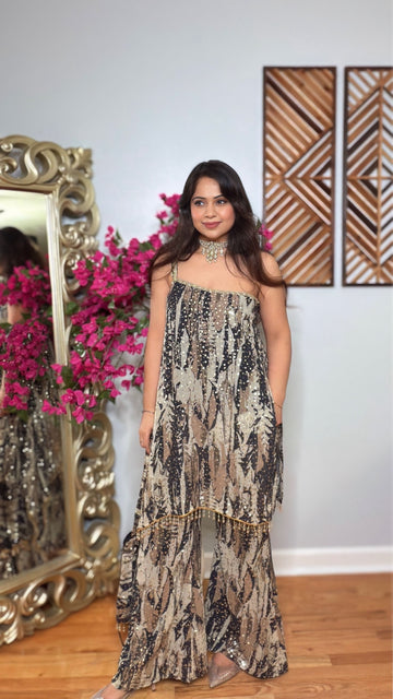 Noirva Sequin Palazzo Ensemble