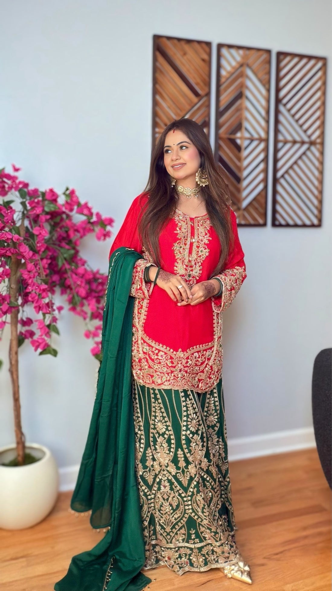 Pranvika Chinon Lux Silk Sharara Suit