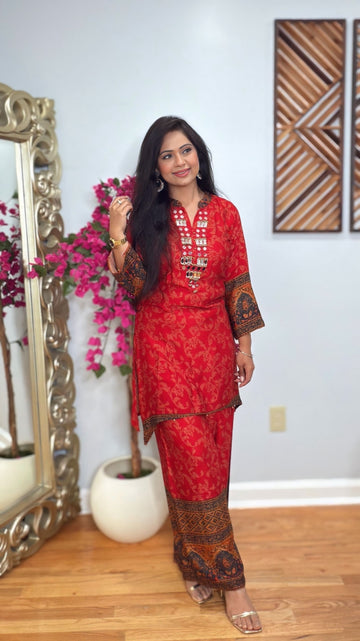 Zunai Rayon Cotton Cord Set