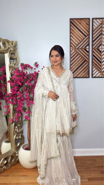 Aafreen – Viscose Georgette Zari Gharara Suit