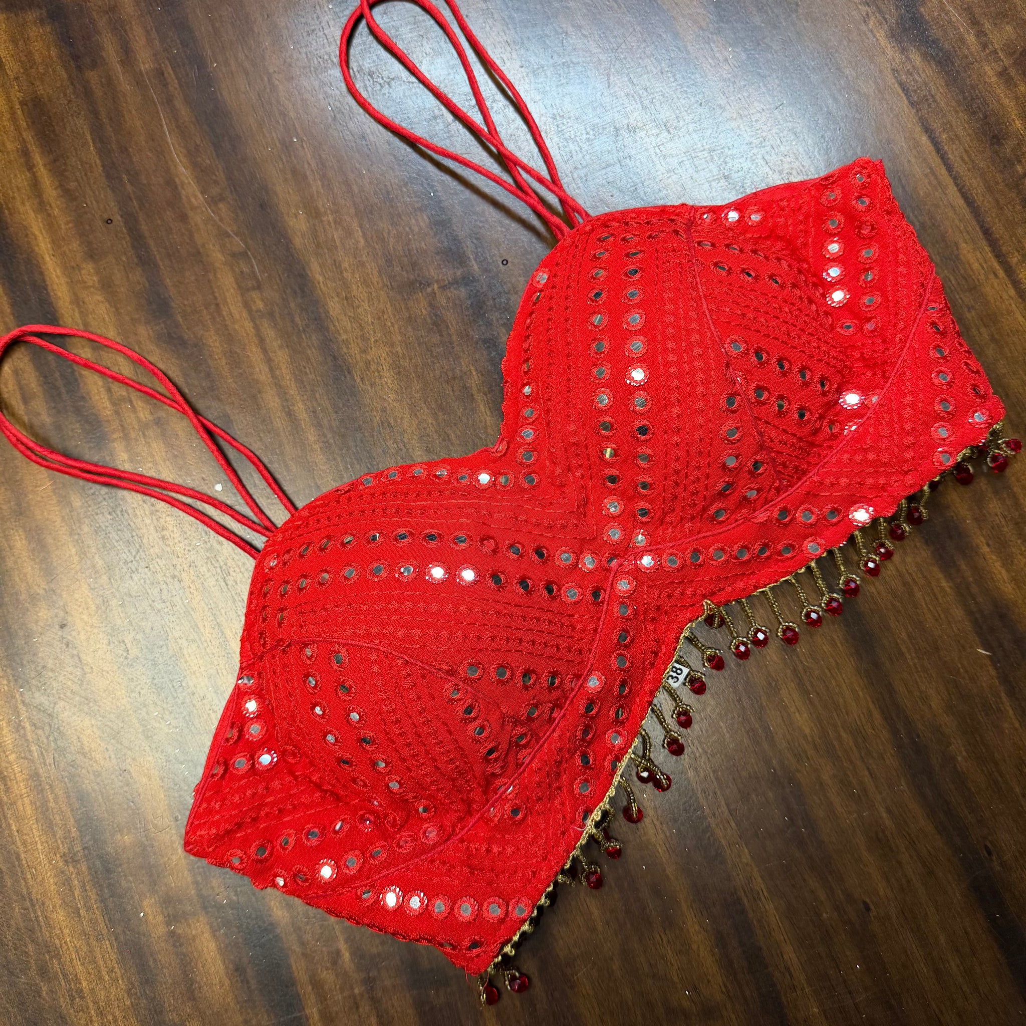 Riyana Red Sequins Blouse