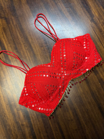 Riyana Red Sequins Blouse