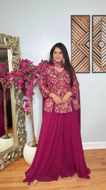 Mehrzadi – Embroidered Georgette Palazzo Set