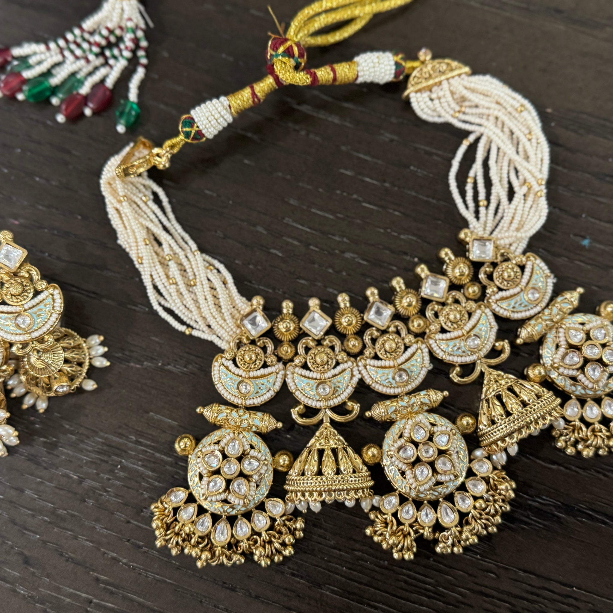 Divyani Kundan Pearl Heritage Necklace Set
