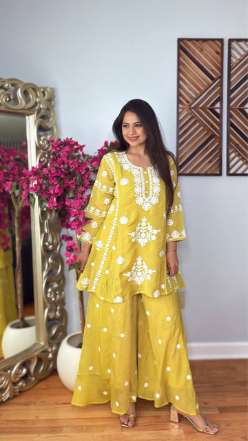 Zariah Mulmul Chanderi Sharara CordSet