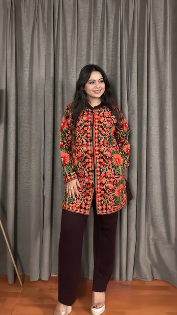 Zarvisha – Embroidered Woolen Coat Suit