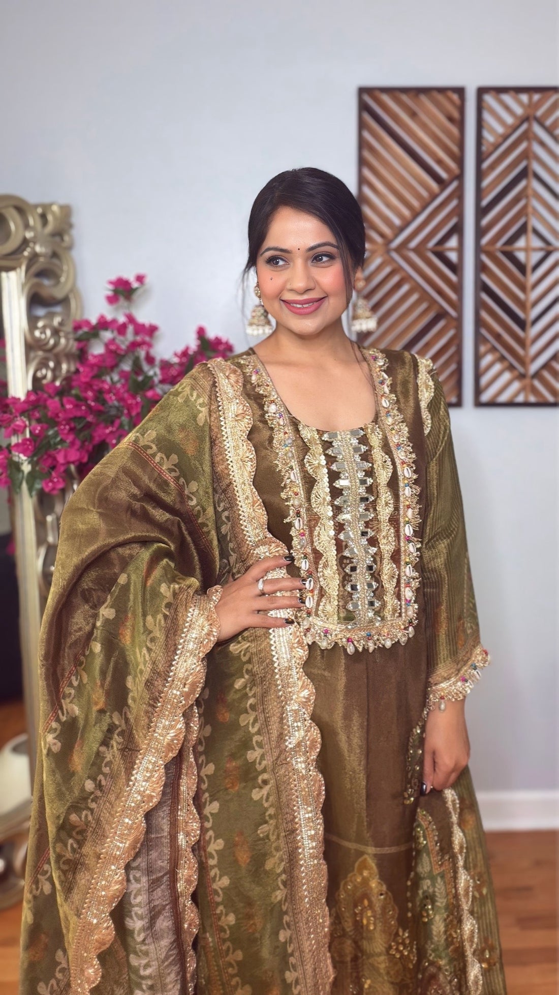 Olive Radiance Straight Suit