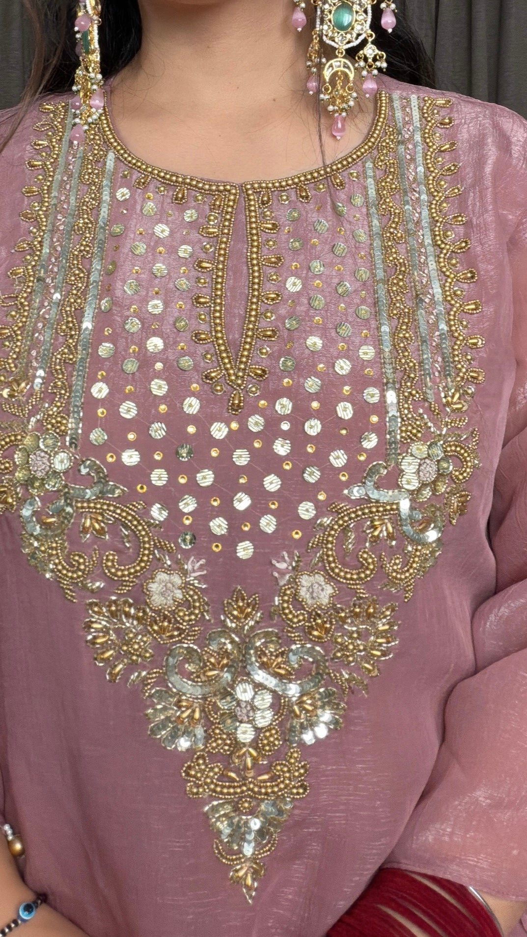 Blush Mirage – Tissue Shimmer Farshi Salwar Co-ord Set