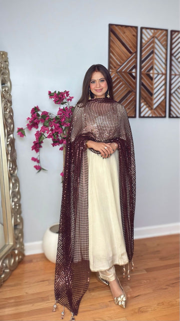 Tara Sequin Net Dupatta