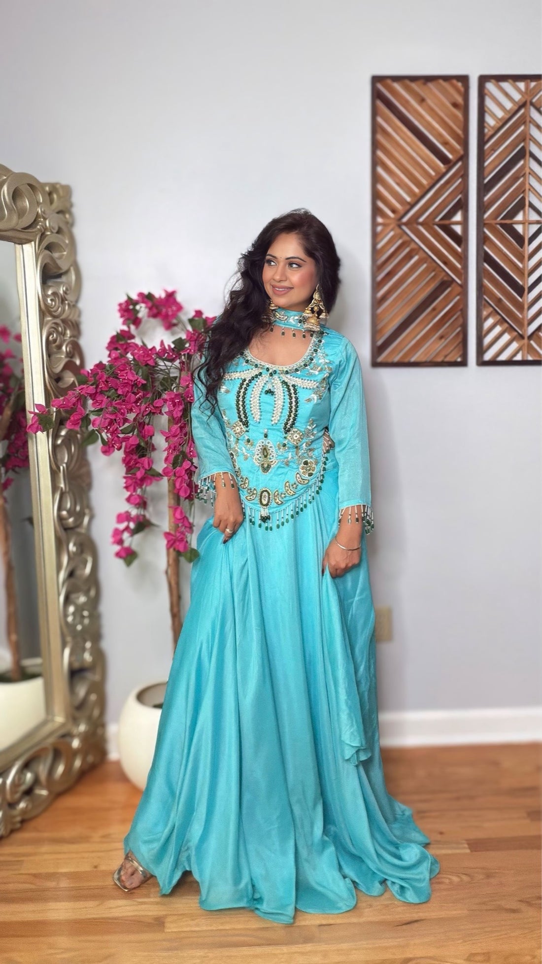 Vanya Pearlwork Skirt Set