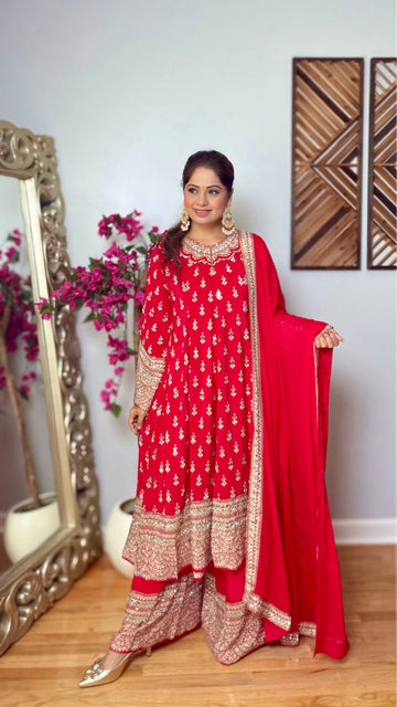Raktika – Red Anarkali Suit Set