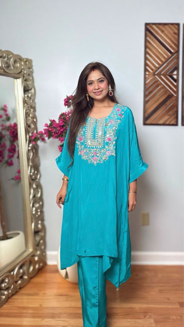 Prisha Crepe Silk Kaftan Kurta Set