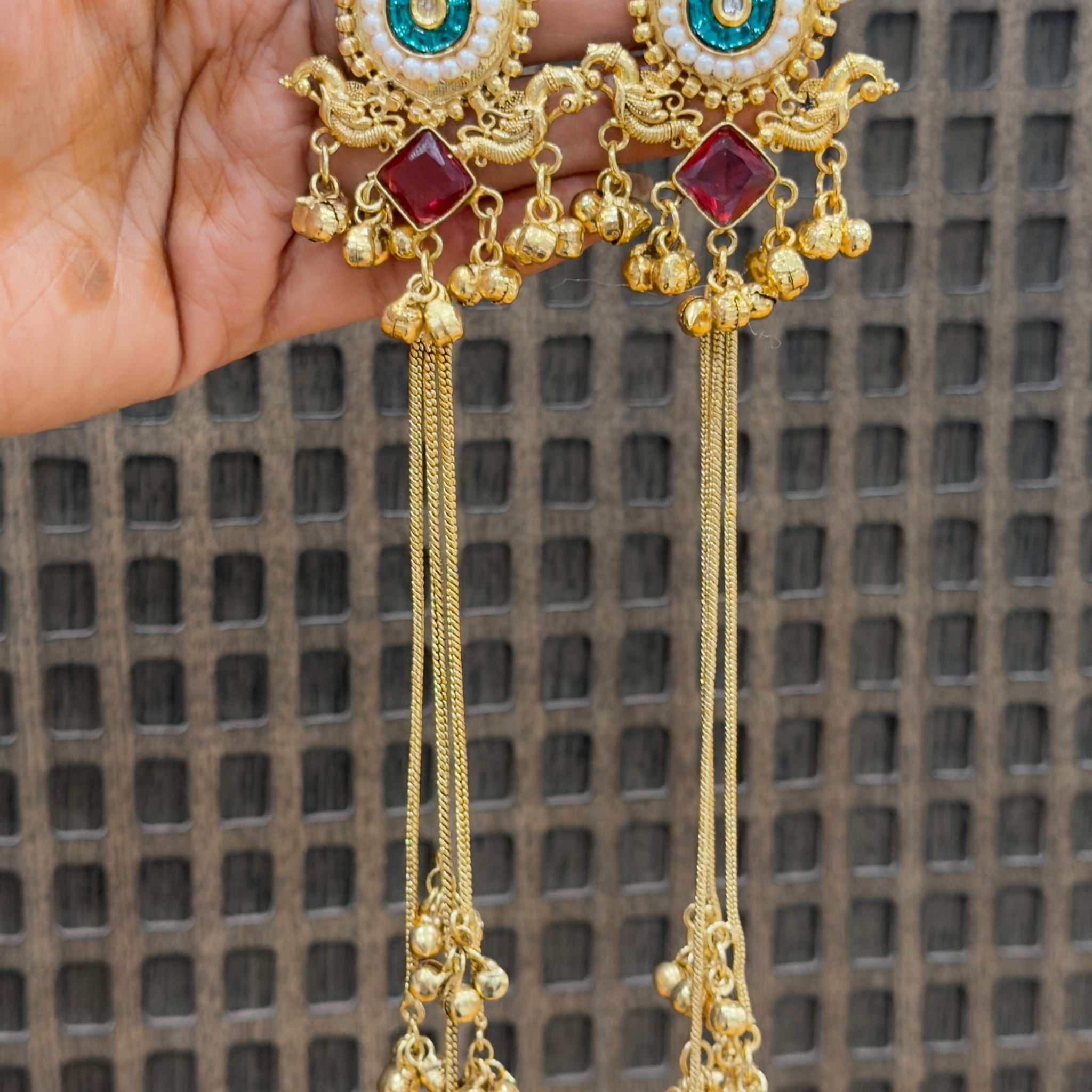 Ishira Teardrop Brass Drape Earrings