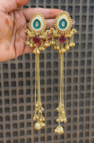 Ishira Teardrop Brass Drape Earrings