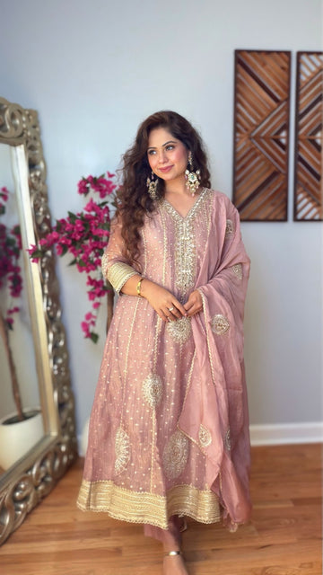 Keshvi Tissue Shimmer Anarkali Set