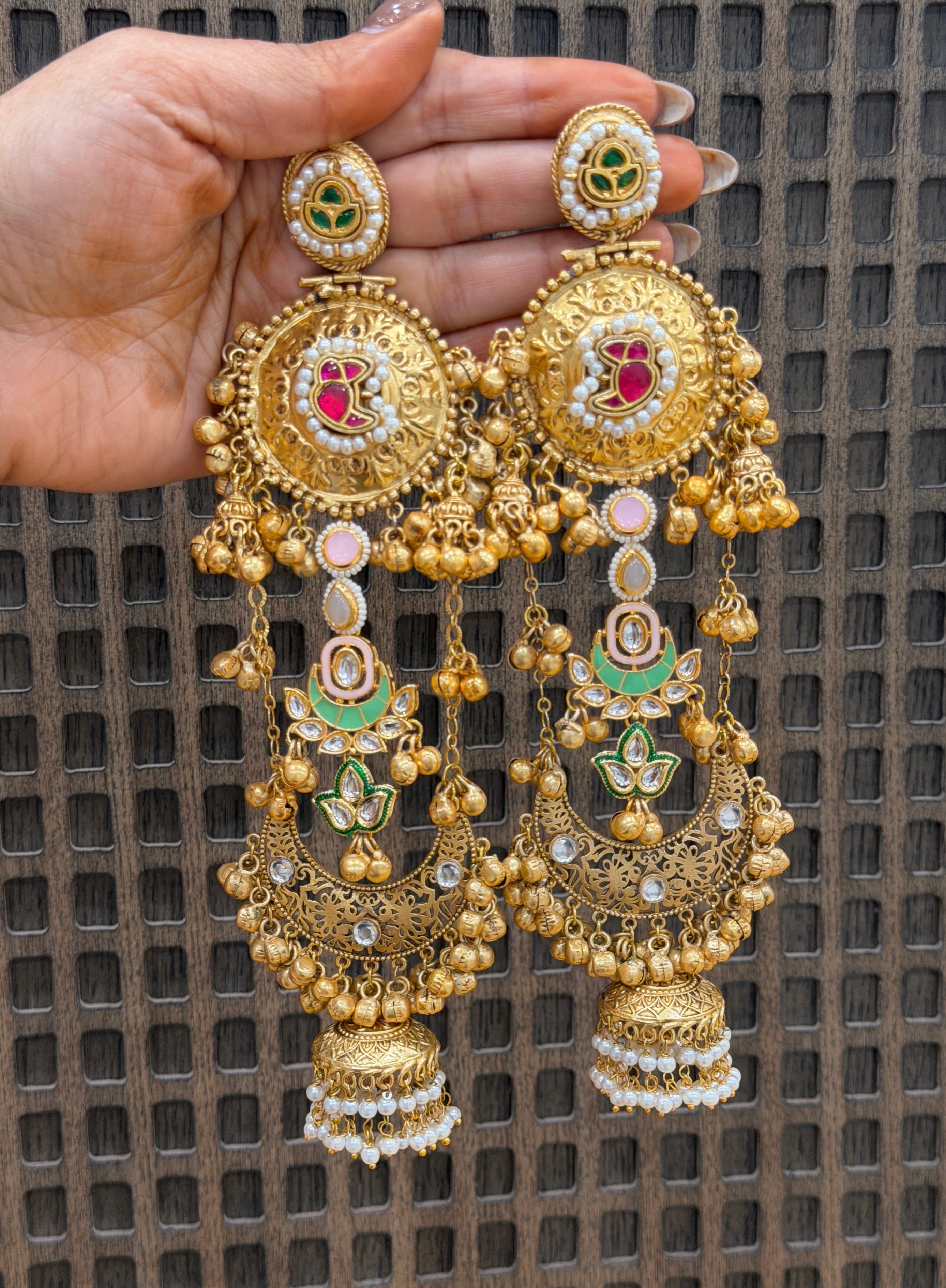 Rajvanshi Heritage Brass Jhumka Chandbalis – Soni Ethnic