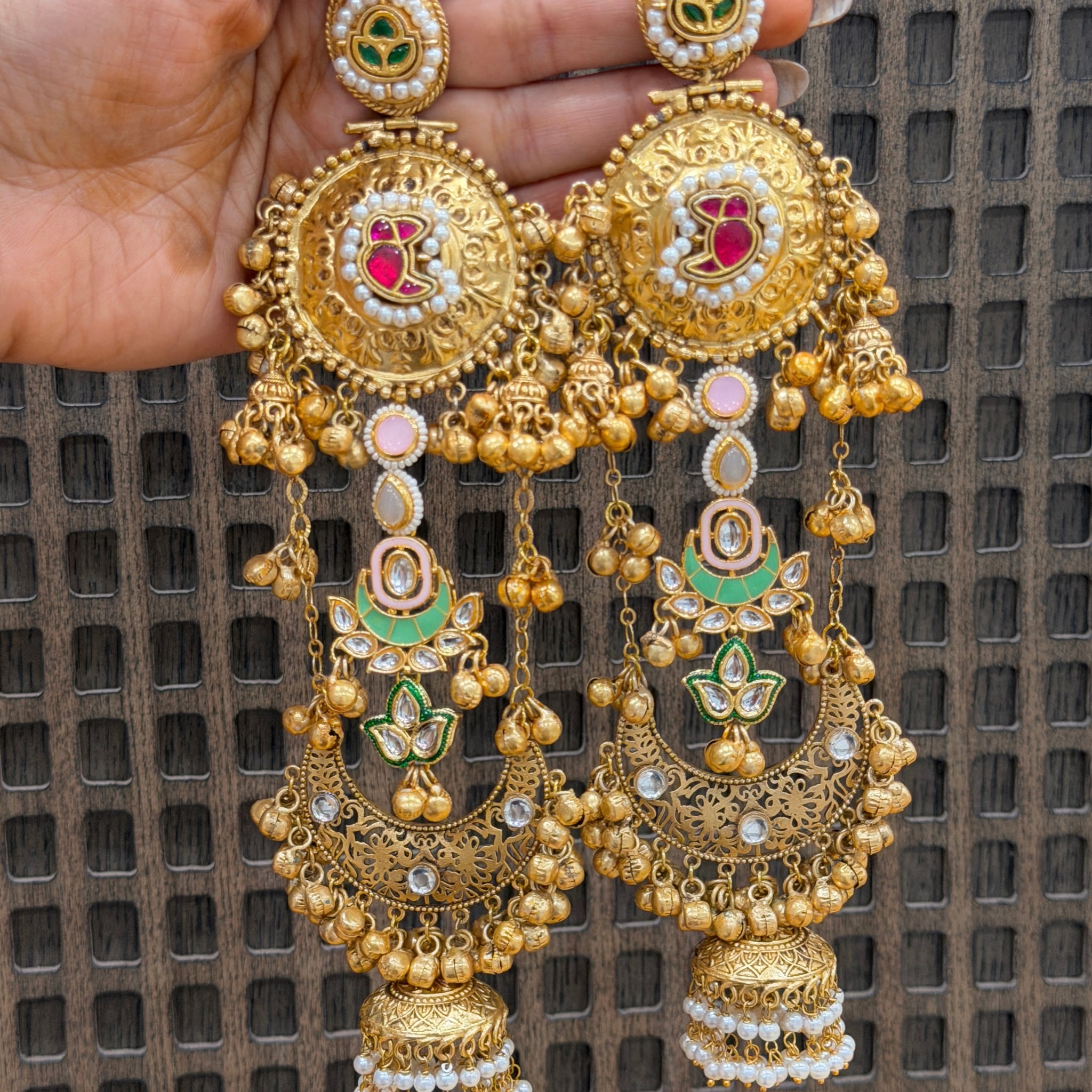 Rajvanshi Heritage Brass Jhumka Chandbalis