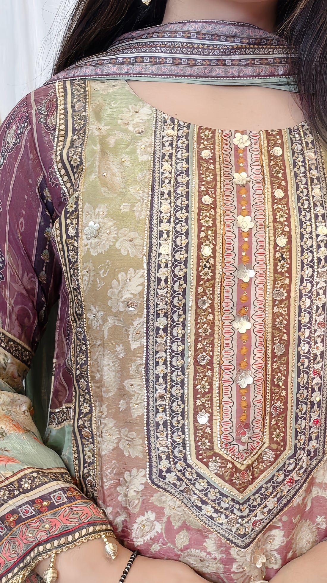 Sage Serenity Digital Anarkali