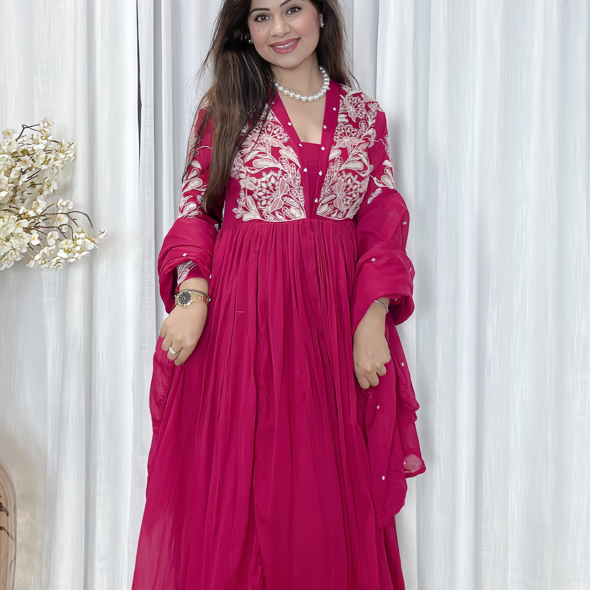 Mulmul Cotton Anarkali Suit
