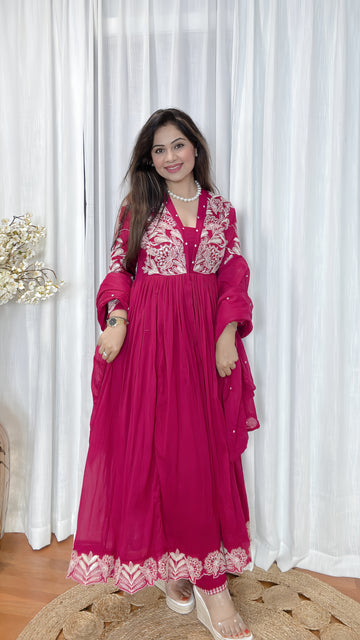 Mulmul Cotton Anarkali Suit