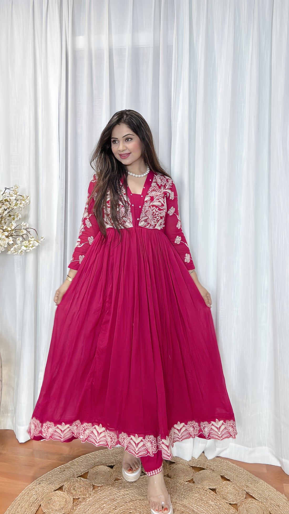 Mulmul Cotton Anarkali Suit