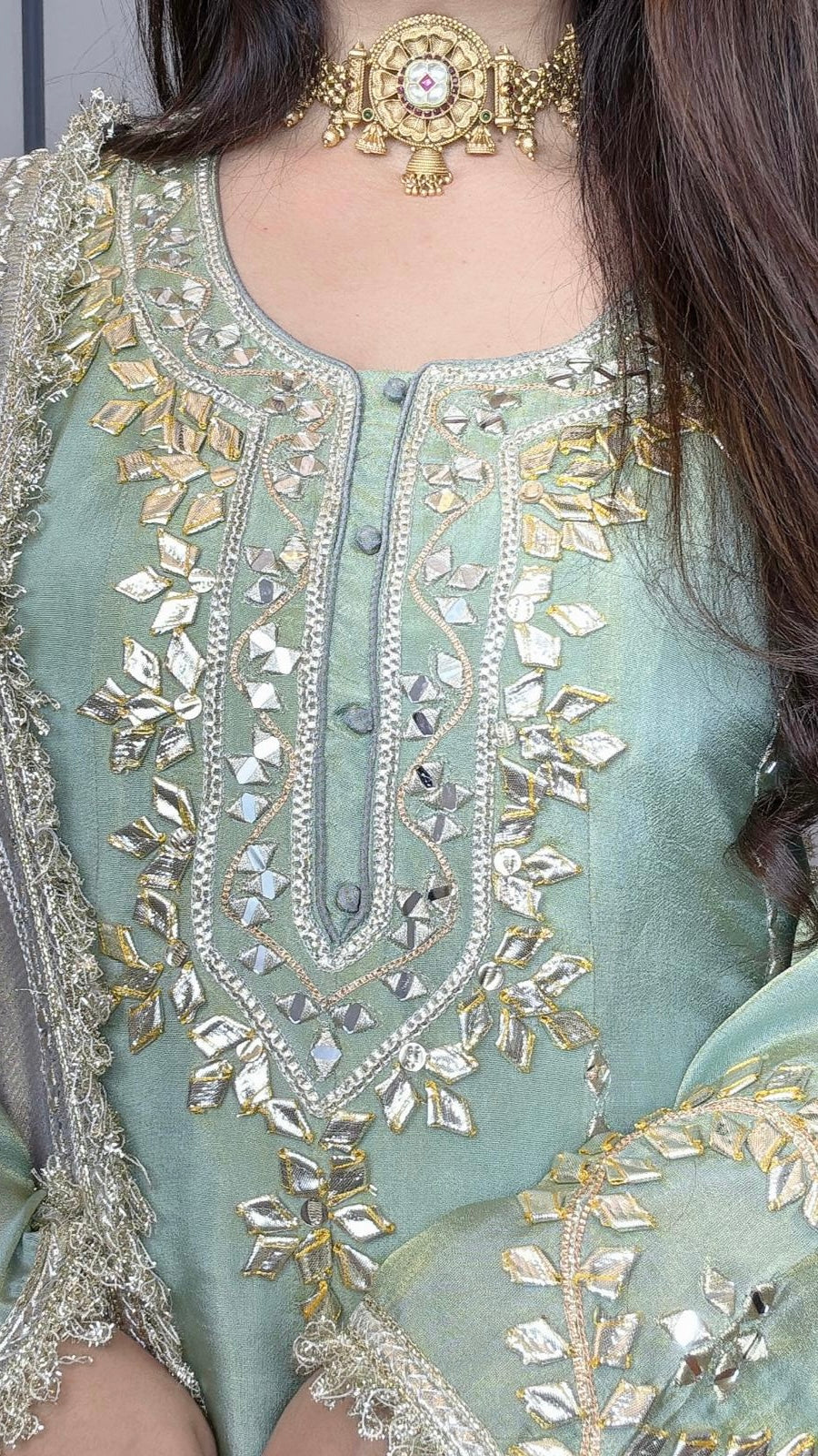 Regal Gota Patti Shimmer Anarkali Gown