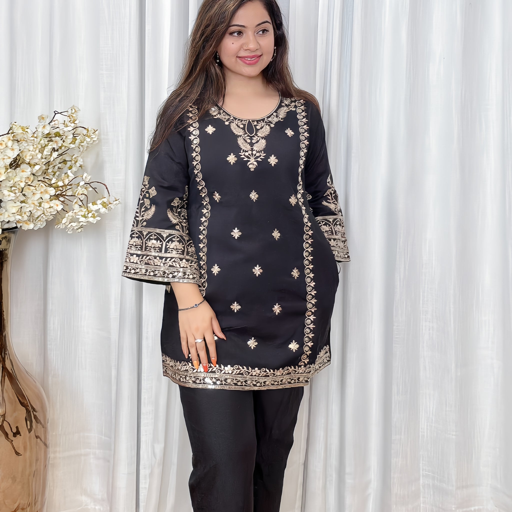Muslin Silk Sequin Co‑ord Set