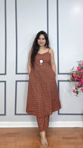 Ajrak print cotton kurta pant set for women USA
