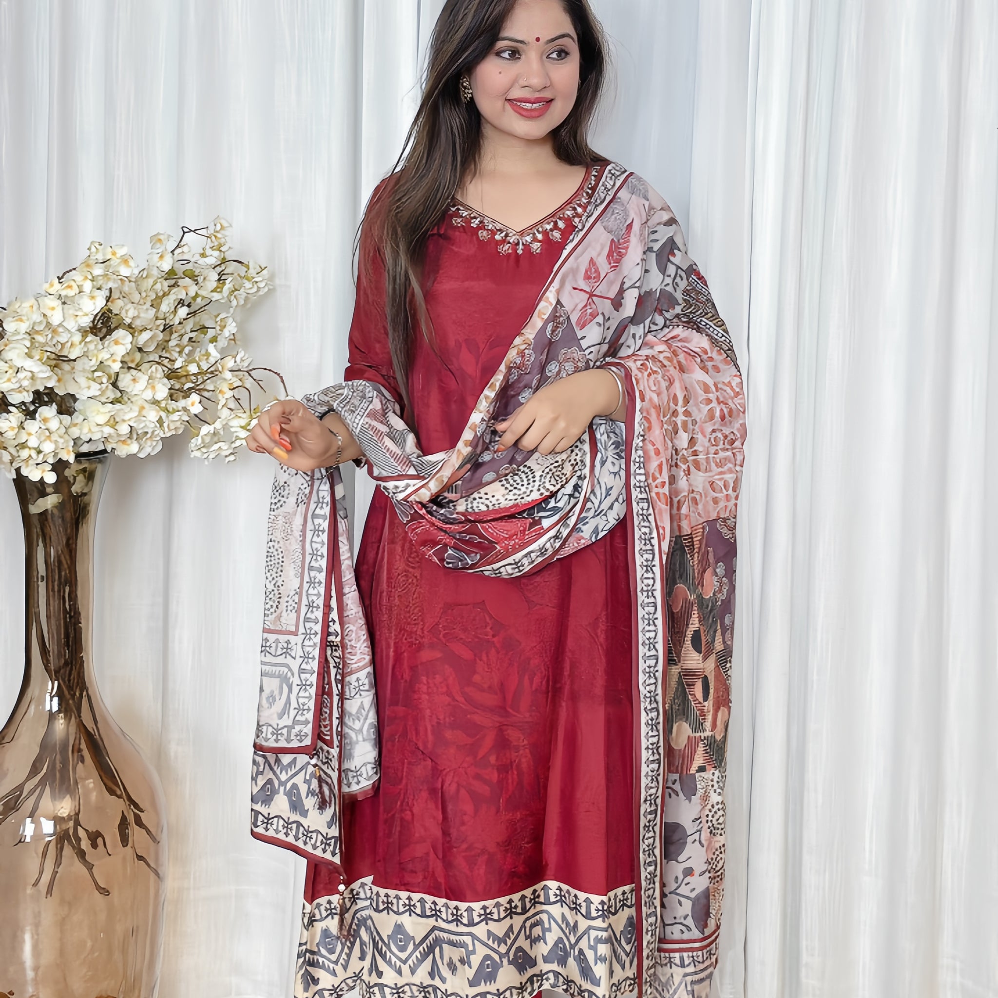 Kalamkari Elegance Anarkali Suit