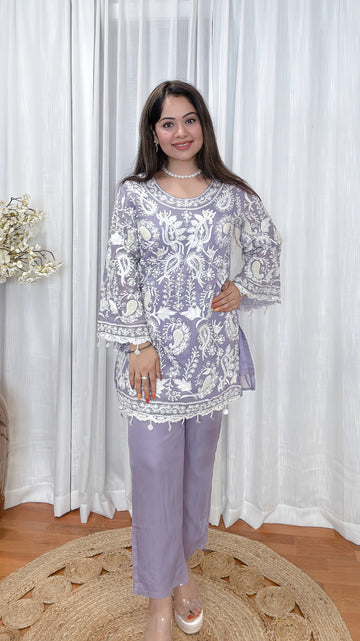 Opulent Glow Muslin Silk Co-ord Set