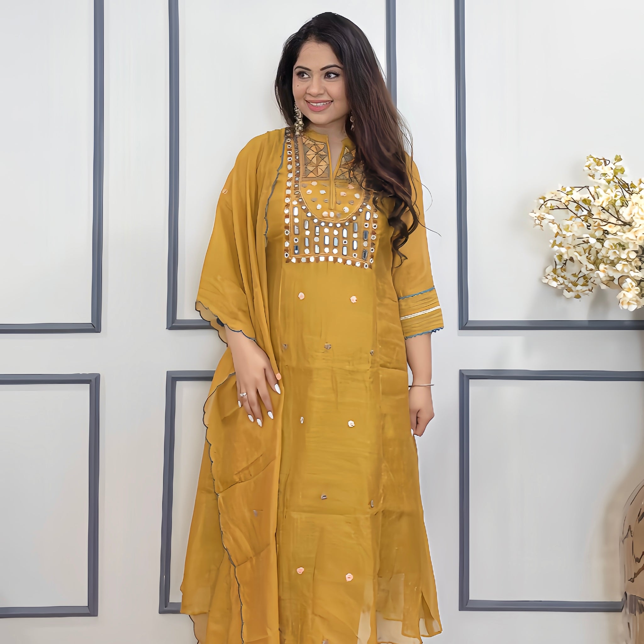 Chanderi Grace Mulmul Suit