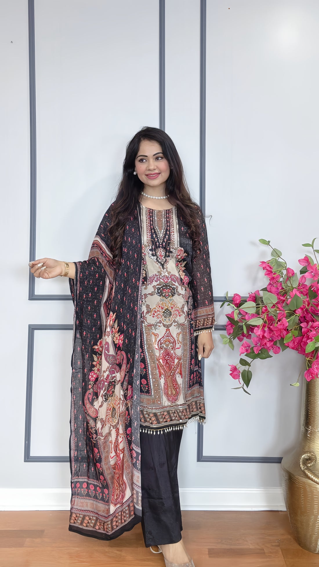 Chinon Silk Digital Printed Suit