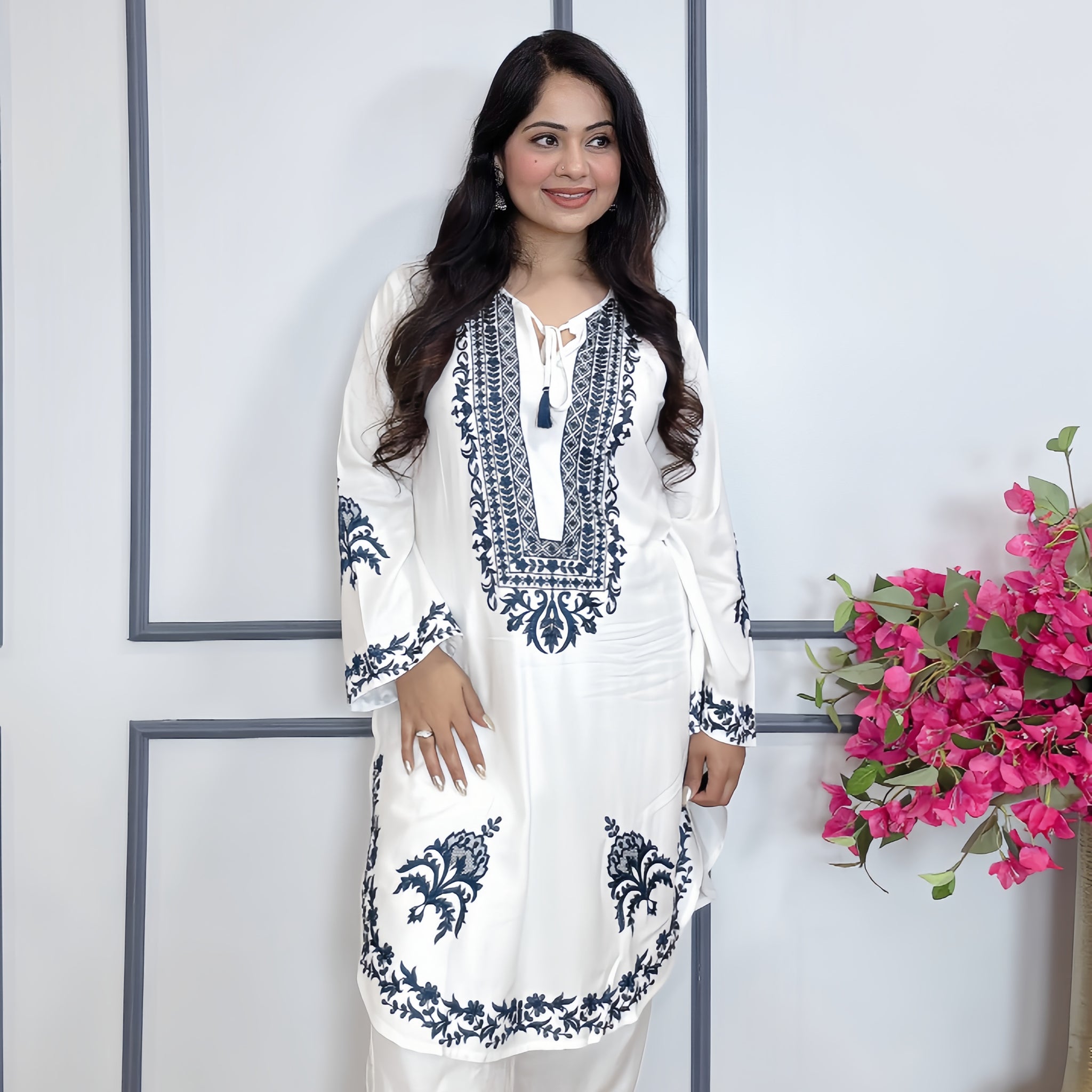 Rayon Cotton Embroidered Co-ord Set