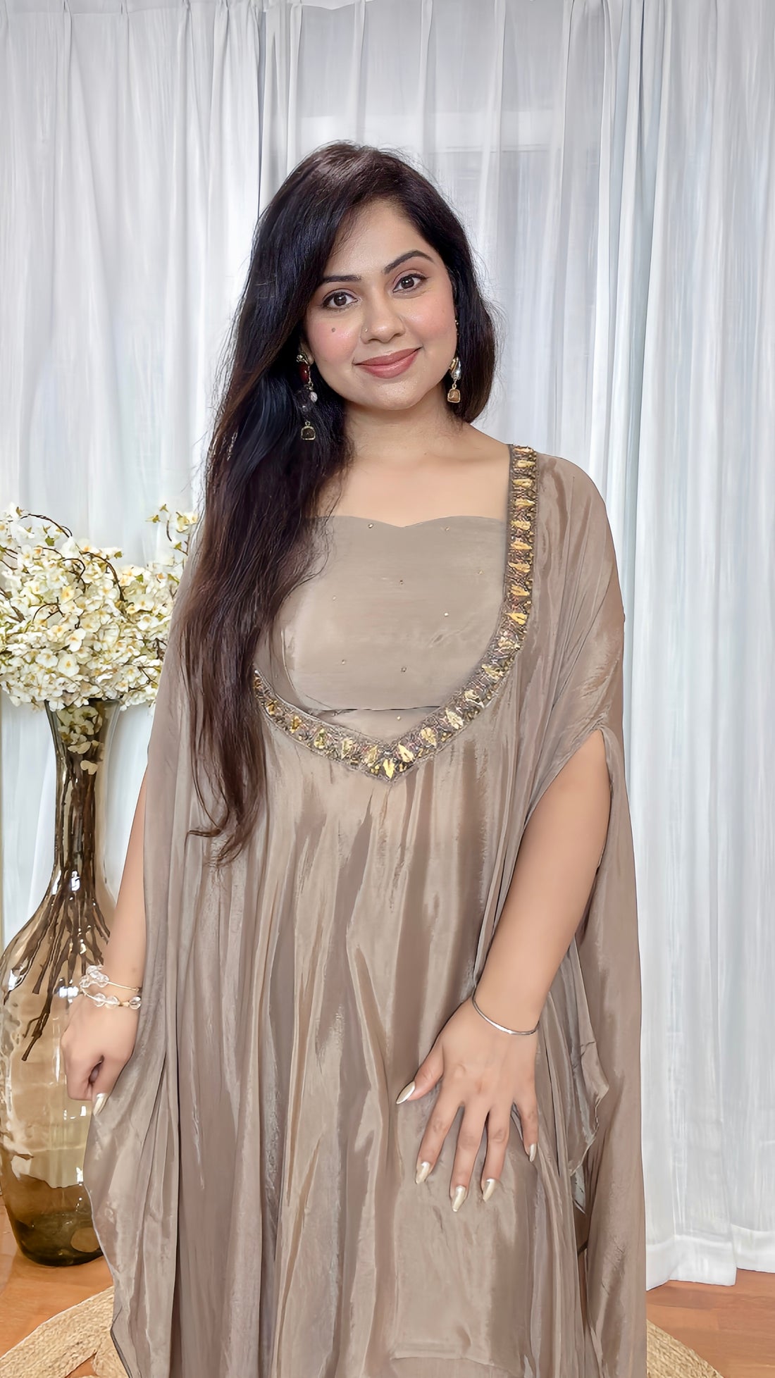 Crepe Silk Cape Style Indo-Western Set