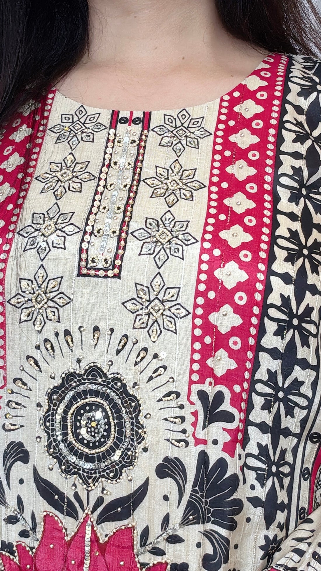 Muslin Silk Embroidered Co-ord Set