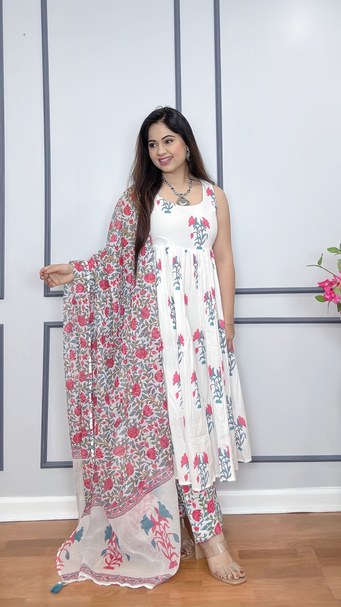 Cotton Sleeveless Anarkali Suit for Women – Indian Ethnic Wear Online USA
