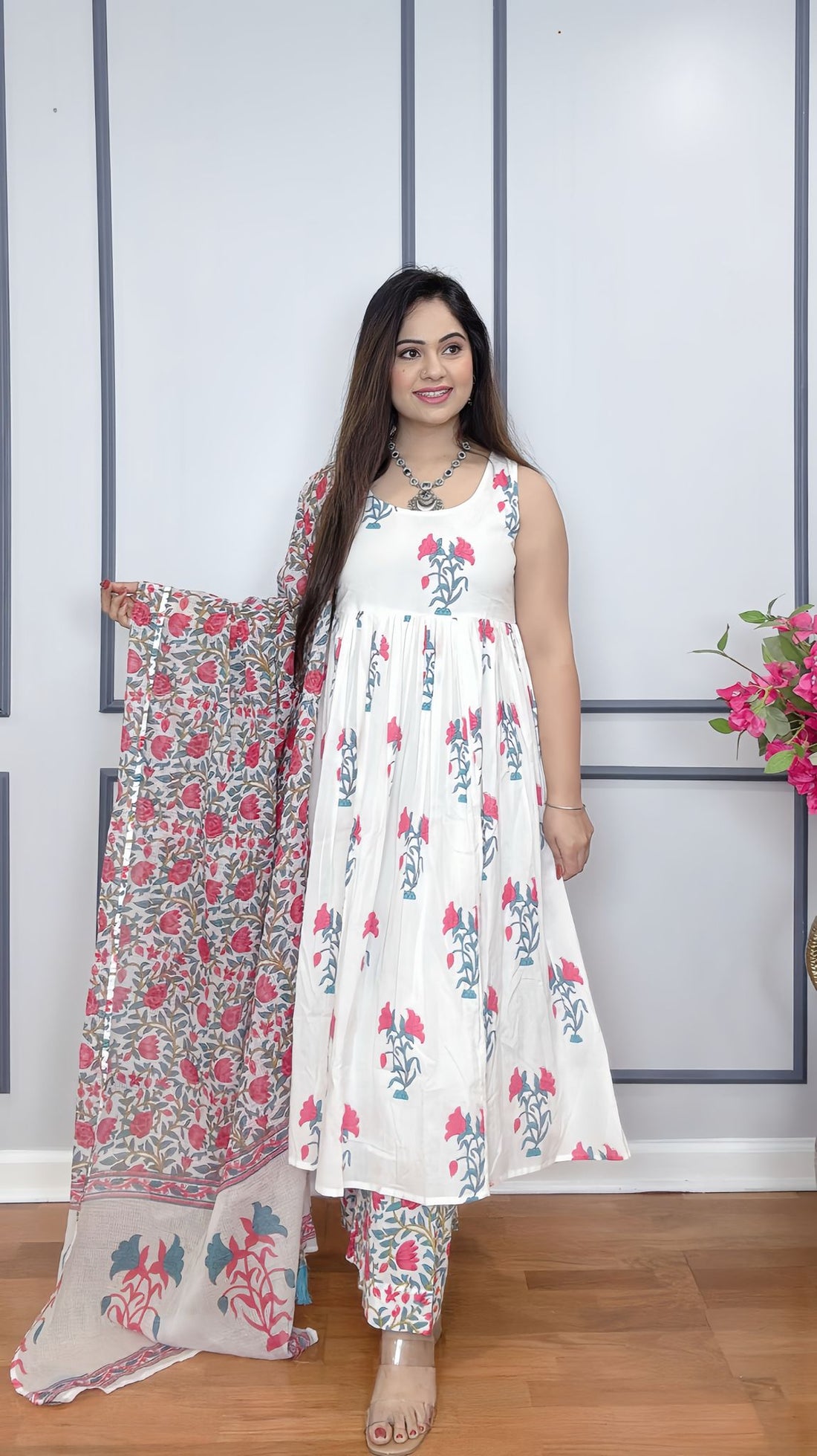 Cotton Sleeveless Anarkali Suit for Women – Indian Ethnic Wear Online USA
