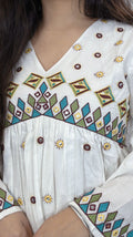 Lined ethnic cotton dress for ladies
