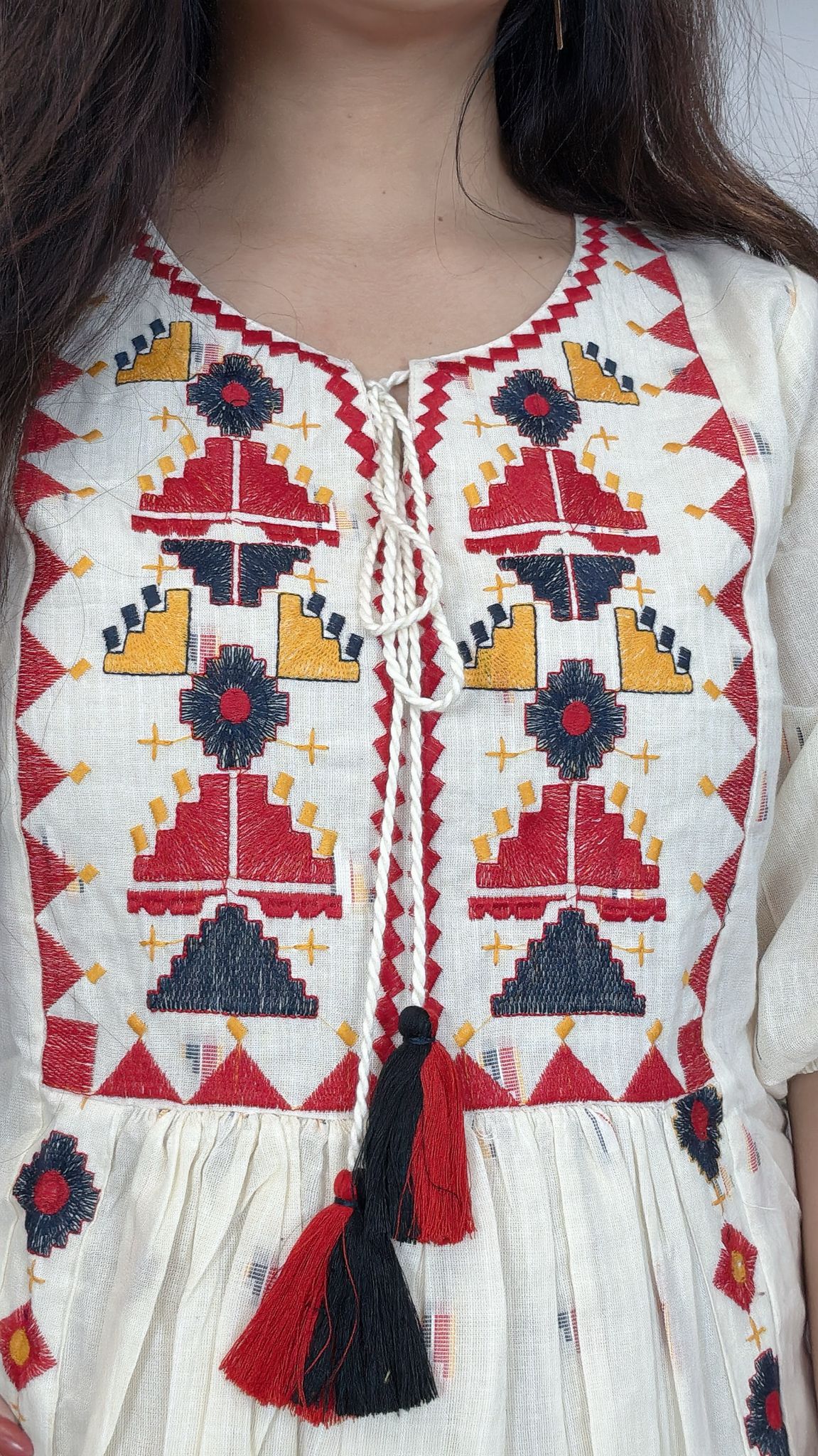 Cotton ethnic dress with embroidery for ladies USA
