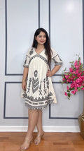 Elegant lined ethnic dress for summer USA collection

