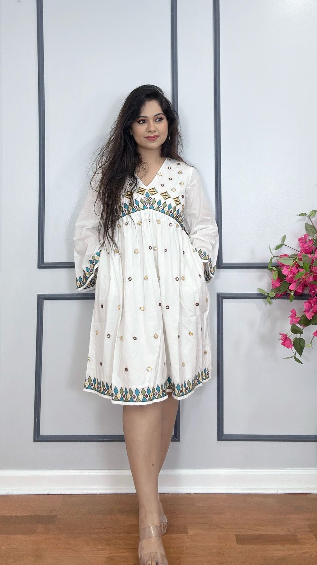 Embroidered cotton Indian dress for women USA
